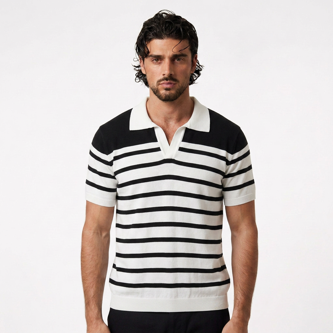 Stripe Knit Polo