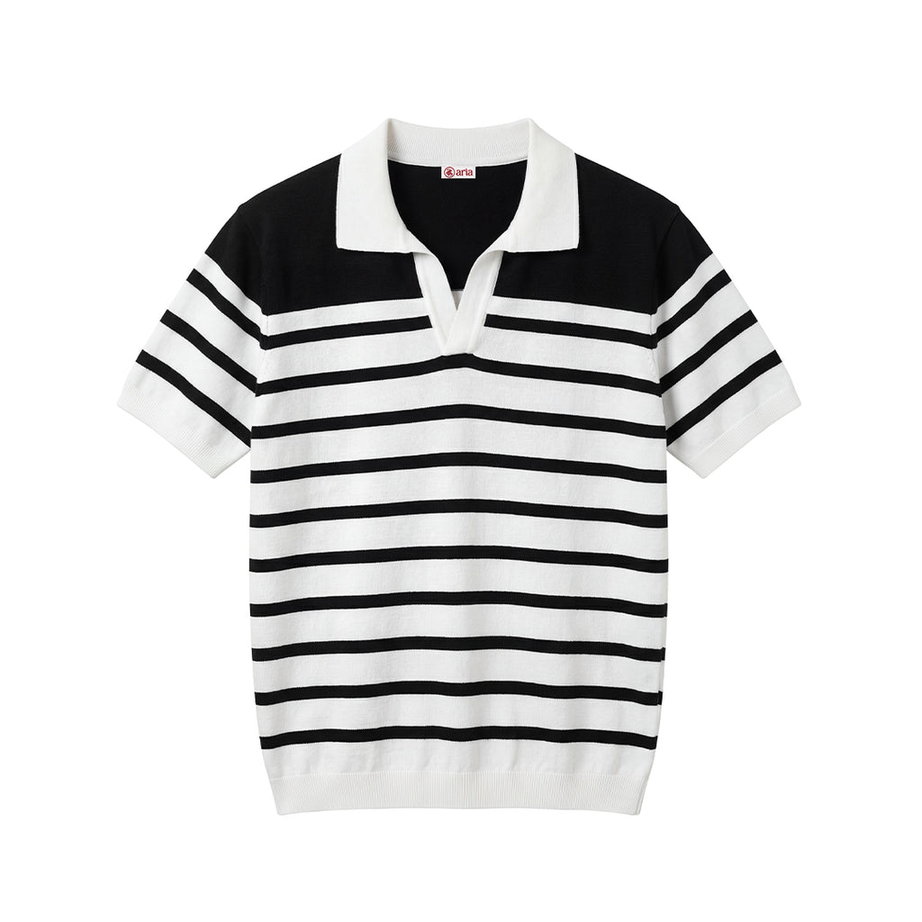 Stripe Knit Polo