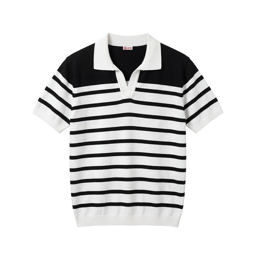Stripe Knit Polo