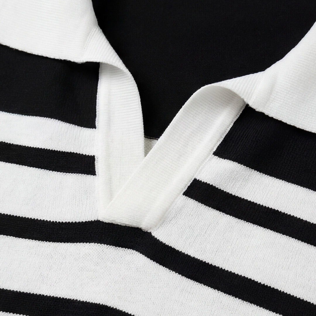 Stripe Knit Polo